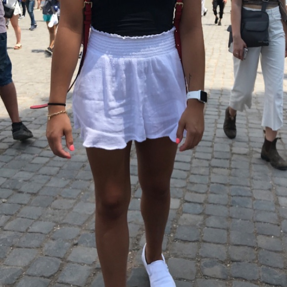 White summer shorts